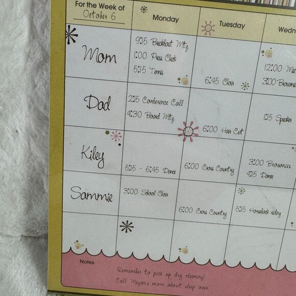 New Menu Maker & Family Schedule Planner Pad Set Undated - Picture 6 of 7